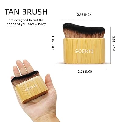 Large Self Tanner Brush GOERTI Blend & Blur Body Brush for Leg & Body Makeup Kabuki Foundation Applicator Streak-Free Blending for Self Tanner Lotion, Bronzer Powder, Liquid Foundation, Tanning Mousse