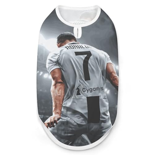 ペット服 クリスティアーノ・ロナウド 犬服 犬の服 Tシャツ ペットウェア ドッグウェア 猫服 洋服 袖なし 薄手 おしゃれ 脱毛保護 通気性よい 春秋冬服 お散歩 お出かけ 小型犬 中型犬