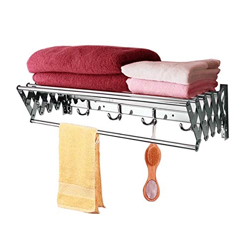 Porte-serviette mural de salle de bain étagère de rangement acier inoxydable 90cm