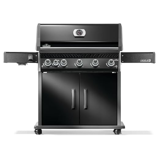 Napoleon Rogue PRO 625 Natural Gas Grill with Infrared Side Burner, Black, Durable 6-Burner Cooking Power