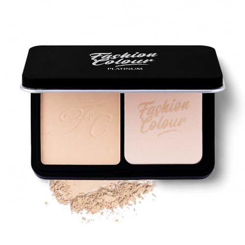 Image of Fashion Colour Platinum Perfect Match Face Powder With Mirror + Powder Puff | Velvety Formula | Matte Finish | Upto 11 hrs of Lightweight Coverage | Blurring Imperfection | For All Skin Types | (FC15, 10g)