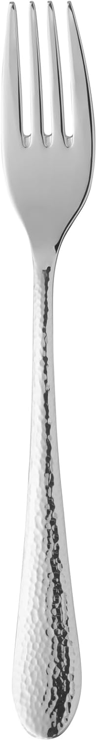 WMF Sitello Dinner Fork, 21 cm, Polished Cromargan Stainless Steel, Hammered, Ergonomic, Glossy, Dishwasher Safe, Silver
