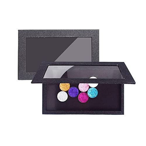 Szdym Professional Empty Makeup Magnetic Palette Set With 20 Adhesive Metal Stickers And 20 Empty Round Metal And 1 Depotting Spatula Blush For Powder And Foundation (Black) #TOP1