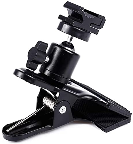 SHOPEE Brand E-Type Flash Hot Shoe Heavy Duty Clip Clamp Flash Reflector Holder Mount with 360° Swivel Ball Head Standard 1/4″ Screw for Light Stand Bracket DSLR Camera Flash Speedlite Tripod