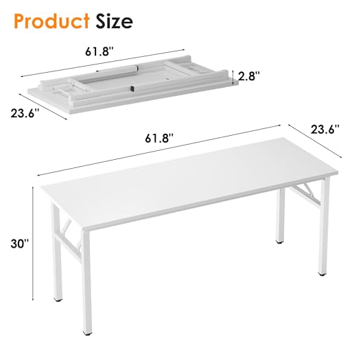 image for Need Folding Computer Desk, Large 60 inches Folding Table for Home Off
