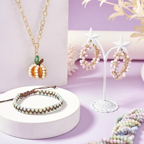 PandaHall 9 Strands 4mm Rondelle Faceted Crystal Glass Beads AB Color Tiny Craft Spacer Beads Bulk for DIY Friendship Bracelet Jewellery Making - Image 2