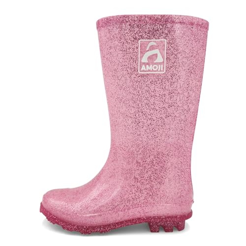 Amoji Gril Glitter Easy On Rain Boots Rubber Waterproof Boots (Little Kid/Big Kid)2