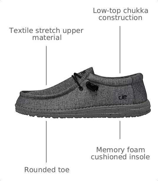 HEYDUDE Men's Wally Sox | Mens Shoes | Men's Lace Up Loafers | Comfortable & Light-Weight