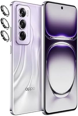 Designed for Oppo Reno 12 5G Camera Lens Protector/Individual Metal Ring/Strong Adsorption/Scratch Resistant Ultra-Thin HD Clear,3Piece-Silver