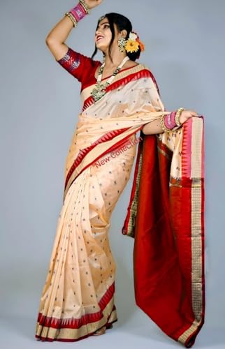 Image of NEW COLLECTION Women's Odisha Handloom Sambalpuri Pata Saree Temple Border Pasapalli Bomkai Buti Boyanika Design Saree Banarasi Soft Papa Silk Simple Ethnic Orissa Sari with Blouse Piece
