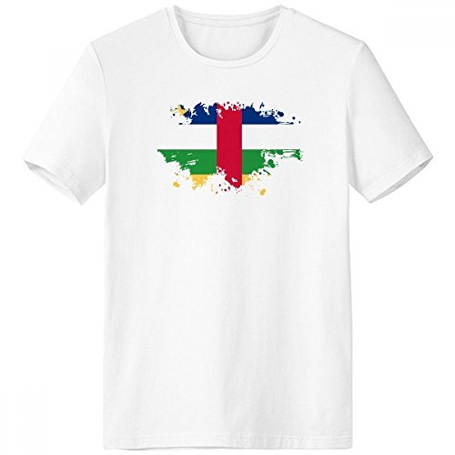 T-shirt Centrafrique blanc en coton à motif pinceau pour sport et loisirs taille 3XL