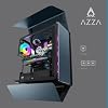 AZZA CAST PC Case - ATX Mid-Tower with Aluminum Wings, Mesh & Plate Front Panels, Open Chassis with Detachable Frame & Customizable Exterior, 360mm Radiator Support, 120mm ARGB Rear Fan - Black