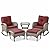 5 Piece Patio Rocking Chairs Furniture Set - Outdoor Wicker Furniture with Ottomans and Side Table, Rattan Conversation Bistro Set for Porch Balcony Backyard
