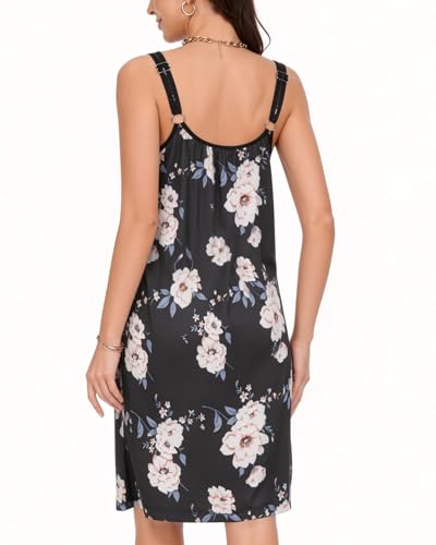 Image of ANYFITTING Built in Bra Summer Dresses for Women 2025 Casual Short Dress with Pockets Mini Floral Sundresses