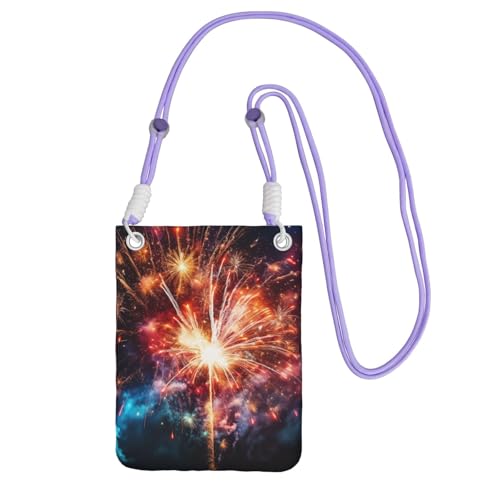 Pochette pour téléphone portable pour femme avec bandoulière violette