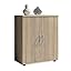 Stella Trading GEORGIA Commode en blanc, aspect chêne Artisan avec applications en bois de cerf Stella Trading GEORGIA Commode en blanc, aspect chêne Artisan avec applications en bois de cerf