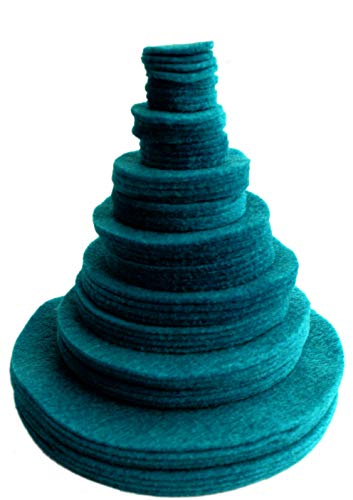 Image of Playfully Ever After Ocean Blue Craft Felt Circles (Mixed Size Pack - 56pc)