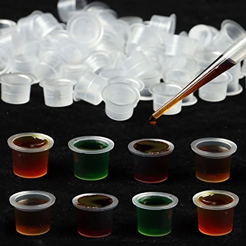 SOTICA Tattoo Ink Caps, 300pcs Tattoo Ink Cups Tattoo Caps Plastic Ink Cups Mixed Size Ink Cups 9mm 13mm 16mm for Tattoo Supplies Tattoo Ink