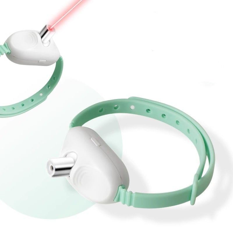 Colar Brinquedo Laser para Gatos Animais de Estimação, USB LED Coleira Estimulação Inteligente e Automática para Entretenimento Felino (Cor Aleatoria)