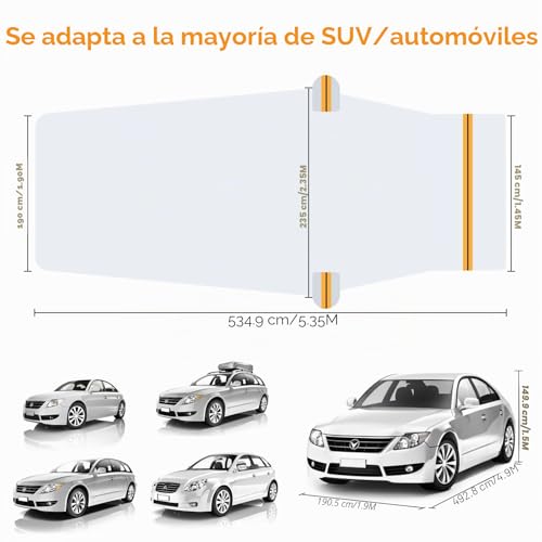 Funda de Coche Exterior Ninonly 210D Impermeable Universal de 2.35 x 5.35M 4