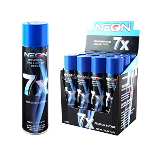 Neon 7x Refined Butane Gas 300ml (12 Cans)