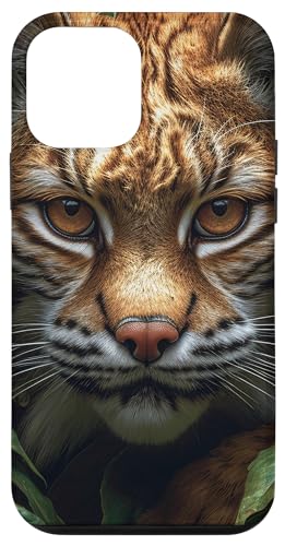 Installazione facile Custodia per iPhone 12 mini Bobcat Camouflage Foglie Illustrazione Grafica