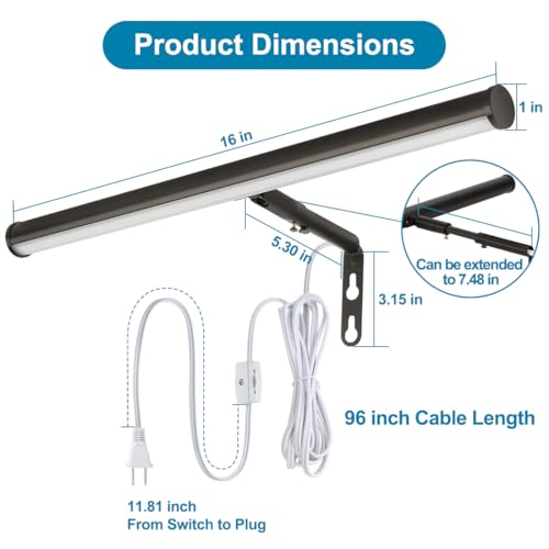 Image of Plug in LED Picture Lights for Paintings Oil Rubbed Bronze Finish