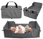 Dooky Portable Pop-Up Baby Travel Cot/ Crib, Lightweight, Compact, Includes 1 cm Thick Mattress (38 x 73 x 1 cm), Folded out 41 x 75 cm, Folded 41 x 26 cm, Suitable upto 6 Months Age, Grey Melange