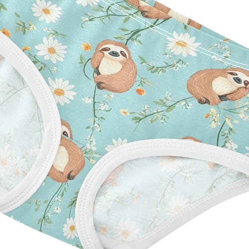 Wusikd Cute Sloths Daisy Girls' Underwear Cotton Girls Briefs Soft Toddler Underwear 2T4