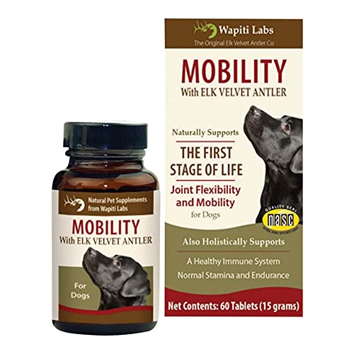 Wapiti Labs 60 Count Dog Mobilty with Elk Velvet Antler Tablets