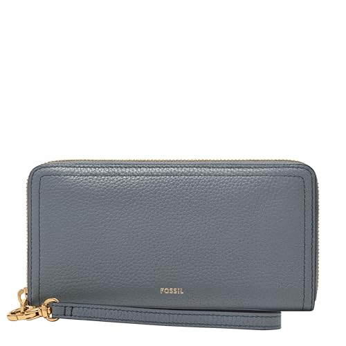 Image of Fossil Women's Logan Leather RFID-Blocking Zip Around Clutch Wallet with Wristlet Strap for Women