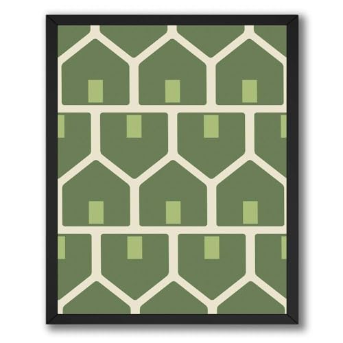 ALPINE INK CO. Geometric Pattern Satin Poster - Repeating House