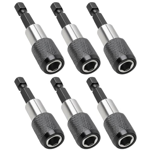 Bithalter 6 Stück Magnetische Bithalter Für Akkuschrauber 60 mm Länge Ideal Für Bauarbeiten Und Enge Räume Bit Halterung Magnetisch Mit Starker Haftkraft