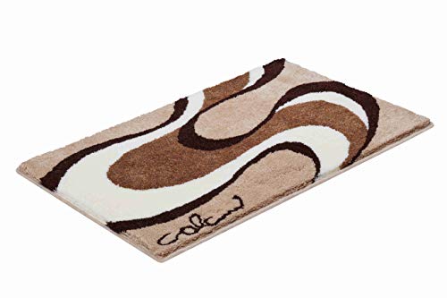 Grund Designer Bath Mat COLANI, Ultra Soft and Absorbent, Anti Slip, 5 Years Warranty, Colani 11, Bath Mat 70x120 cm, Beige