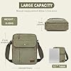Kono Sac Bandoulière Homme en Toile, Sac Messenger-Crossbody Multipoche, Léger & Résistant, pour Travail, Voyage Quotidien - Vert #4