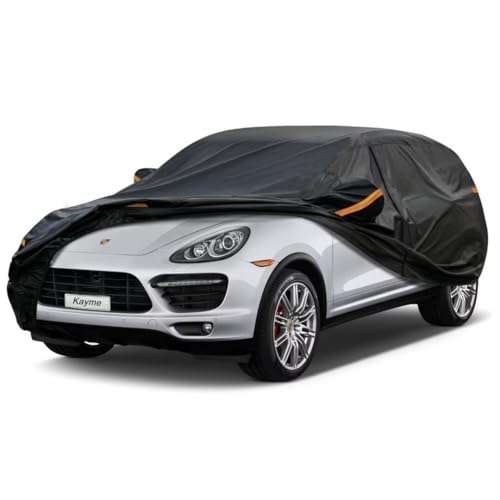 Kayme SUV Car Cover Fit for Porsche Cayenne (2003-2025) Automobiles All Weather Waterproof, Outdoor Cover Sun Rain Protection, with Lock and Zipper Do