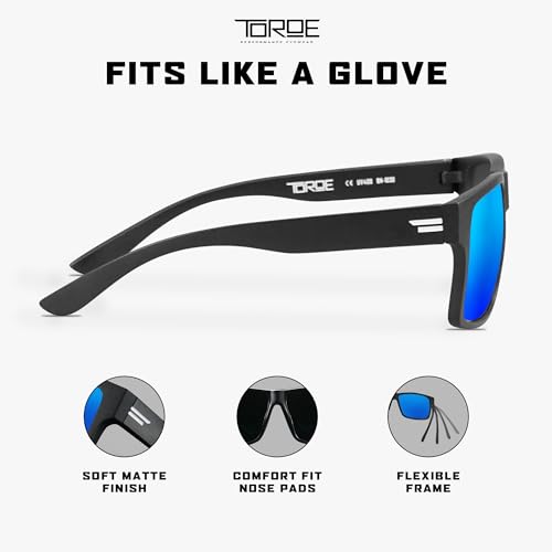 Image of TOROE Classic RANGE TR90 Frame Polarized Unbreakable Sunglasses with Hydrophobic Coated Polycarbonate AR Lenses