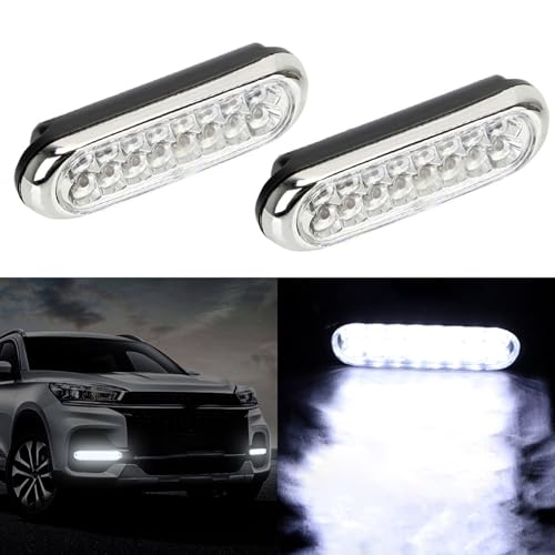 20 Feux de Jour 16LED Universels à Haute Intensité Lumineuse Blanche DRL pour Auto