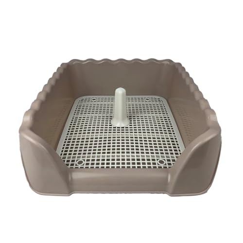 Image of Lutema Indoor /Outdoor Training Dog Potty Tray for Small and Medium Puppies Litter Boxes in (Beige)