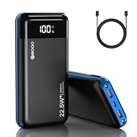 PSOOO Power Bank 20000mAh Portable Charger 22.5W PD 3.0 QC 4.0 Fast Charging Phone Charger with LED Display, Travel Battery Pack with USB-C 2 USB- A Ports for iPhone 17/16/15 Series, Galaxy, iPad