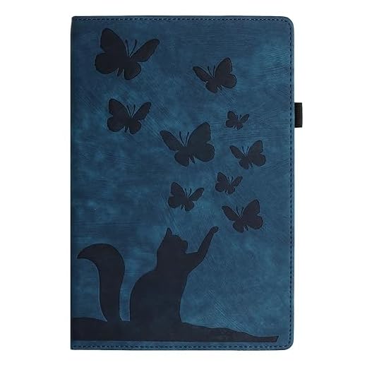 Capa para tablet Amazon Fire HD 10 e Fire HD 10 Plus (2021) 10,1 polegadas TPU + couro PU capa com suporte de ajuste em 2 etapas [gatos e borboletas] - 02