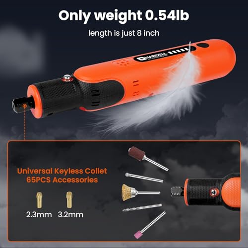 Hardell 8V Rotary Tool Cordless Kit With 65Pcs Accessories, 5 Variable Speeds Power Rotary Tool thumb #3