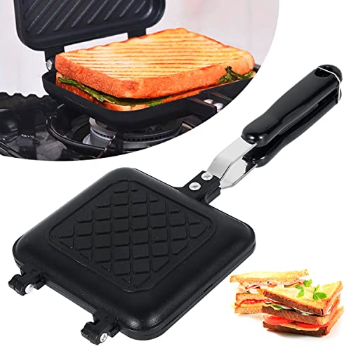 MENIBBLER Toastie Maker - Sandwichera tostada de doble cara para camping, tostadas, antiadherente, para horno, con asas resistentes al calor, tostadora multifunción para el hogar