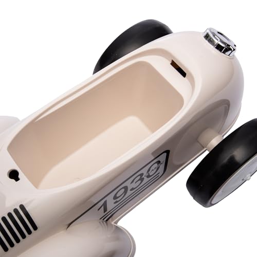 LEMODO Rutschauto ab 1 Jahr, Kinderauto im Retrodesign, Rutscherfahrzeug mit Hupe und Stauraum, Kinderfahrzeug mit Flüsterreifen, Rutschfahrzeug in weiß – Bild 6