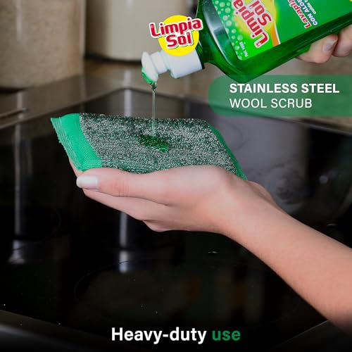 Image of | Pack 12 Steel Mesh Pad | Stainless Steel Wool Scrub - Sponge Apartment Essentials | Cleaning Supplies Sponges Kitchen