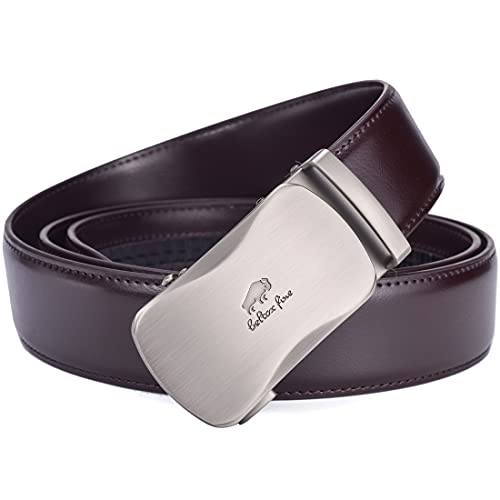 Image of Beltox Men Leather Belt w Slide Ratchet Interchangeable Buckle
