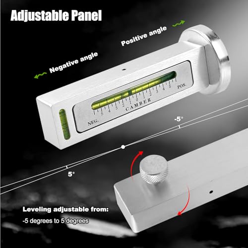 Image of RULLINE Aluminum Alloy Universal Magnetic Camber & Caster Gauge Wheel Alignment Tool for Car Truck RV Strut Alignment