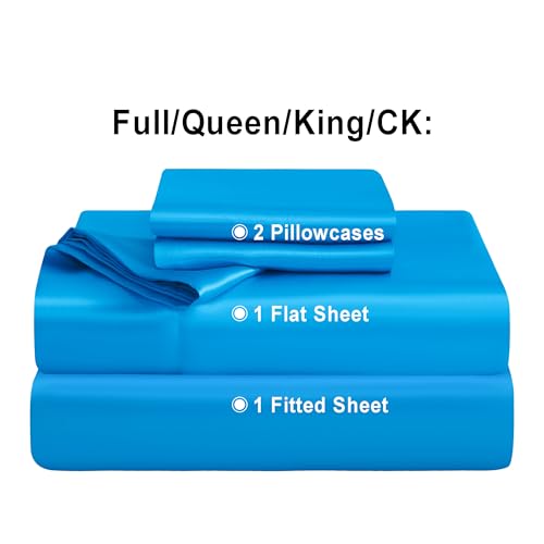 NTBAY California King Satin Sheet Set, 4 Piece, Royal Blue - image 4