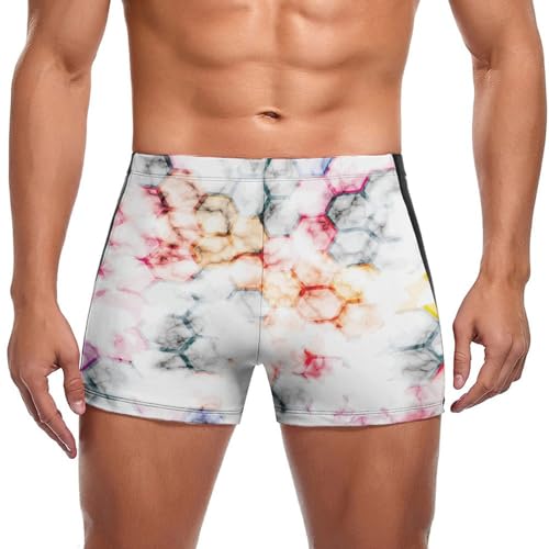 Short de bain homme marbre coloré avec cordon ajusté ergonomique