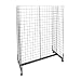 Black Grid Gondola Unit - Includes Base and Casters - Grid Unit 48"L x 66"H x 24"W